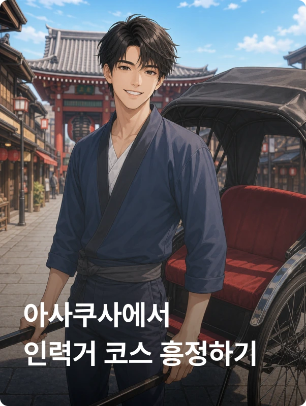 아사쿠사에서 인력거 코스 흥정하기