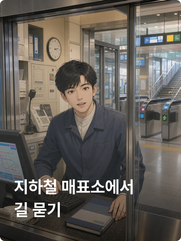 지하철 매표소에서 길 묻기