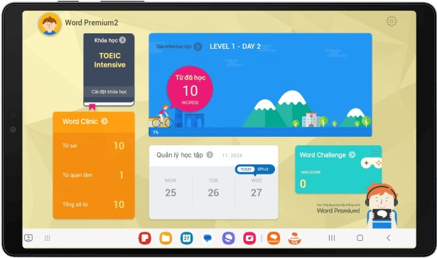 English language program on tablet