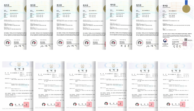 뇌새김 국내 특허 13개 특허증
